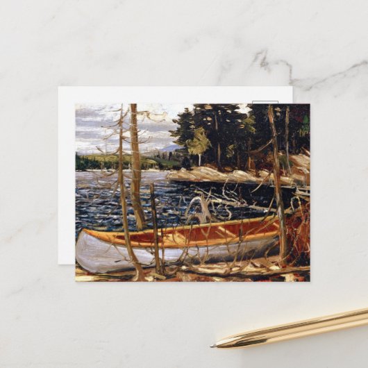 Tom Thomson - De kano Briefkaart (Voorkant / Achterkant in situ)