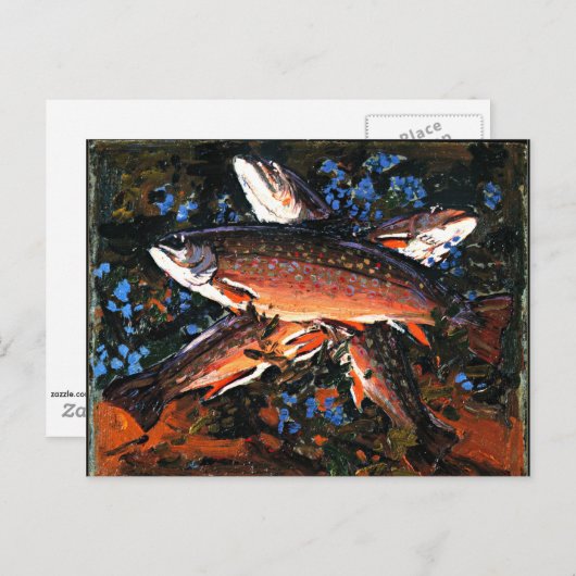 Tom Thomson - Drie forel Briefkaart (Voorkant / Achterkant)
