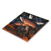 Tom Thomson - Drie Forellen Tegeltje (Zijkant)