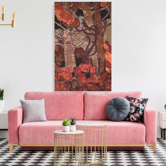 Tom Thomson - FOREST UNDERGROWTH I 1916 Canvas Afdruk (Insitu (Woonkamer))