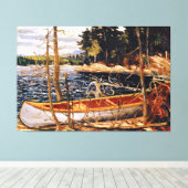 Tom Thomson - Het Kano Canvasprint Canvas Afdruk (Insitu (Houten vloer))