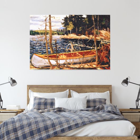 Tom Thomson - Het Kano Canvasprint Canvas Afdruk (Insitu (Slaapkamer))