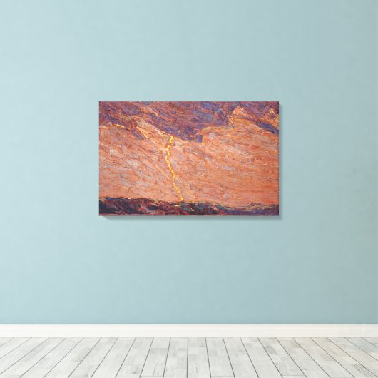 Tom Thomson - LIGHTNING CANOE LAKE 1915 Canvas Afdruk (Insitu (Houten vloer))
