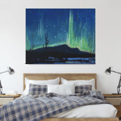 Tom Thomson - Northern Lights, beroemde kunst, Canvas Afdruk (Insitu (Slaapkamer))