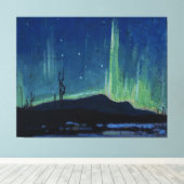 Tom Thomson - Northern Lights, beroemde kunst, Canvas Afdruk (Insitu (Houten vloer))