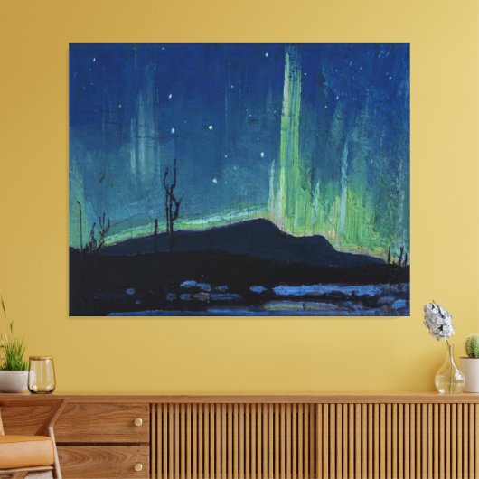 Tom Thomson - Northern Lights, beroemde kunst, Canvas Afdruk (Insitu (Woonkamer))