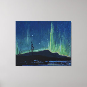 Tom Thomson - Northern Lights, beroemde kunst, Canvas Afdruk