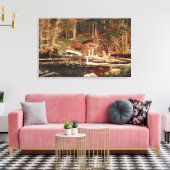 Tom Thomson - OLD LUMBER DAM ALGONQUIN PARK 1912 Canvas Afdruk (Insitu (Woonkamer))