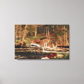 Tom Thomson - OLD LUMBER DAM ALGONQUIN PARK 1912 Canvas Afdruk (Voorkant)