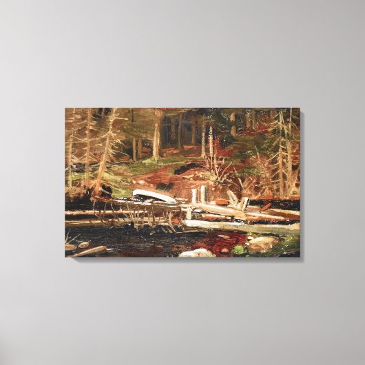 Tom Thomson - OLD LUMBER DAM ALGONQUIN PARK 1912 Canvas Afdruk (Voorkant)