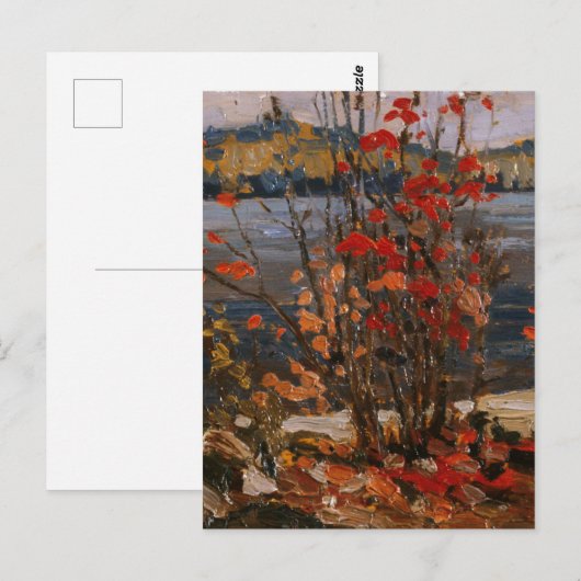 Tom Thomson Painting Lake en Red Tree Ontario P Briefkaart (Voorkant / Achterkant)