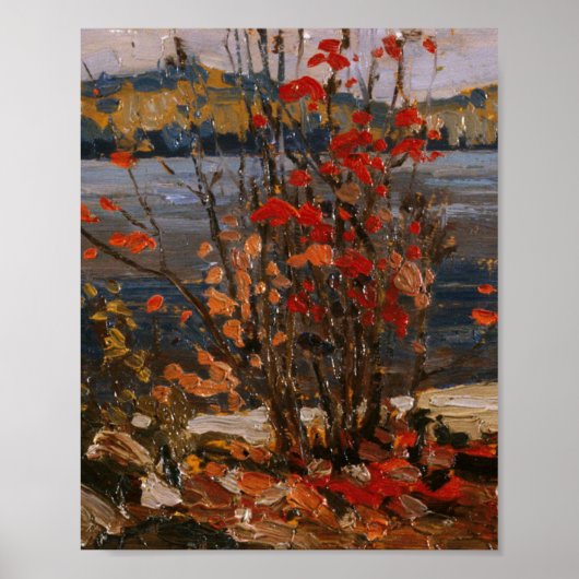 Tom Thomson Painting Lake en Red Tree Ontario Poster (Voorkant)