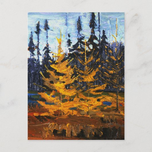 Tom Thomson Painting Tamaracks Canadian Wilderness Briefkaart (Voorkant)