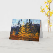 Tom Thomson Painting Tamaracks Canadian Wilderness Kaart (Gele Bloem)