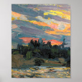 Tom Thomson schilder Sunset Canoe Lake Onatario Poster (Voorkant)