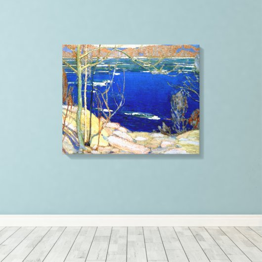 Tom Thomson - Spring Ice Canvas Afdruk (Insitu (Houten vloer))