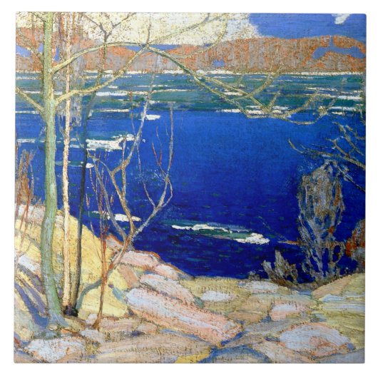 Tom Thomson - Spring Ice, populair schilderij, Tegeltje (Voorkant)