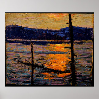 Tom Thomson - Sunset, Canoe Lake Poster