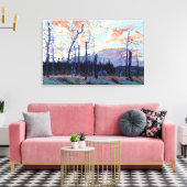 Tom Thomson - VERBRAND LAND BIJ ZONSONDERGANG 1915 Canvas Afdruk (Insitu (Woonkamer))