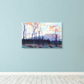 Tom Thomson - VERBRAND LAND BIJ ZONSONDERGANG 1915 Canvas Afdruk (Insitu (Houten vloer))