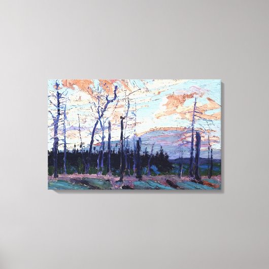Tom Thomson - VERBRAND LAND BIJ ZONSONDERGANG 1915 Canvas Afdruk (Voorkant)