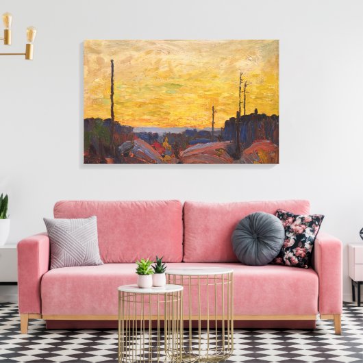 Tom Thomson - VERBRAND OVER LAND 1916 Canvas Afdruk (Insitu (Woonkamer))