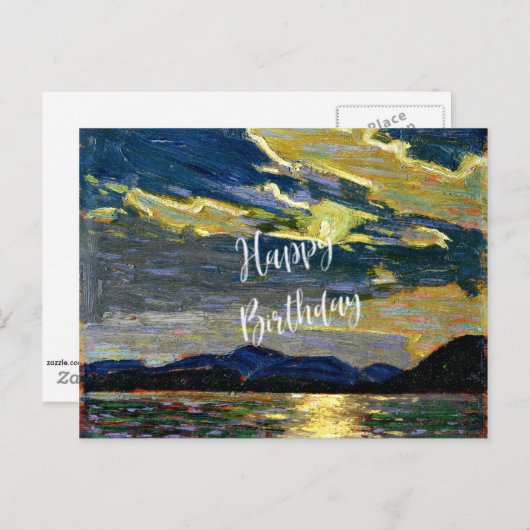 Tom Thomson - Warme zomermaanslicht - Verjaardag Briefkaart (Voorkant / Achterkant)