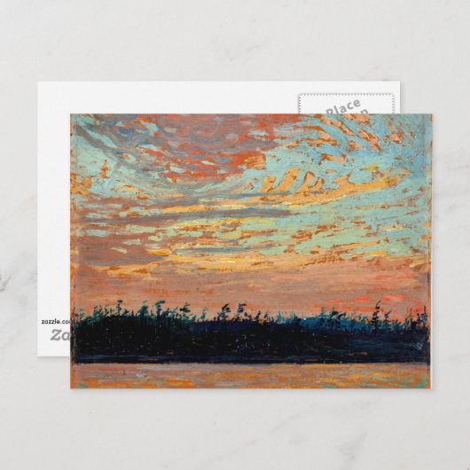 Tom Thomson - Zonsondergangslucht Briefkaart (Voorkant / Achterkant)