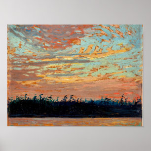Tom Thomson - Zonsondergangslucht Poster
