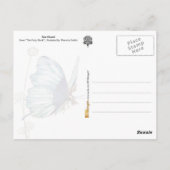 Tom Thumb Hittseert een Ride op een blauwe vlinder Briefkaart (Achterkant)