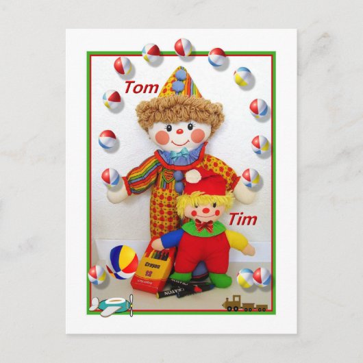 TOM & TIM "Get well" Briefkaart (Voorkant)