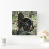 TOM TURKEY FULL STRUT SQUARE WALL CLOCK VIERKANTE KLOK (Huis)