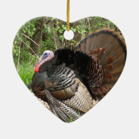 Tom Turkey Keramisch Ornament (Achterkant)