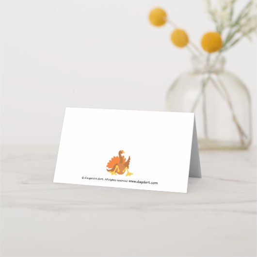 Tom Turkey Place Card Plaatskaartje (Achterkant)