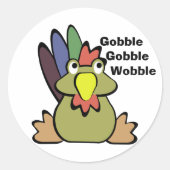 Tom Turkey Ronde Sticker (Voorkant)