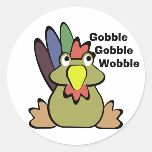 Tom Turkey Ronde Sticker (Voorkant)