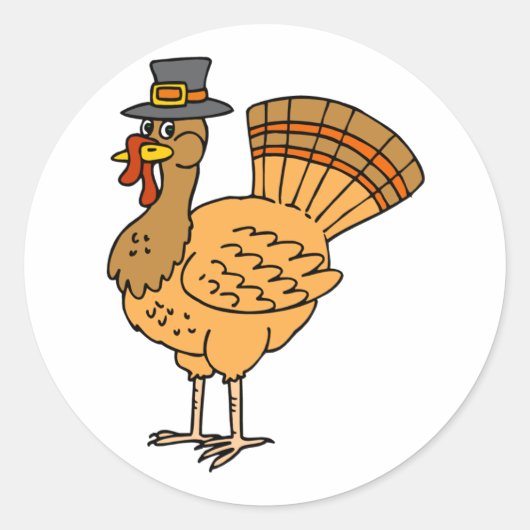 Tom Turkey Ronde Sticker (Voorkant)