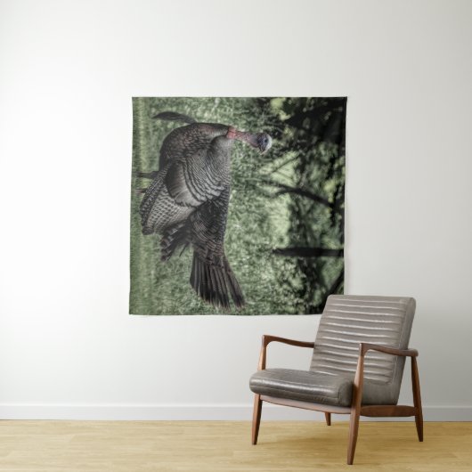 Tom Turkey Sage Green B&W Wandkleed (In Situ (horizontaal))