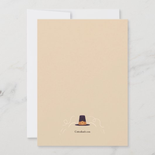 Tom Turkey Thanksgiving Invitation Kaart (Achterkant)