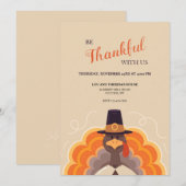 Tom Turkey Thanksgiving Invitation Kaart (Voorkant / Achterkant)