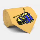 Tom Upside Down Snare Graphic BLue Yellow Stropdas (Opgerold)