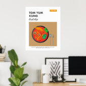 Tom Yum Kung, Spicy Thais Eten Reis Kunst Poster (Thuiskantoor)