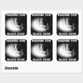TOM ZWARTE KUSH PEEPEN VIERKANTE STICKER (Vel)