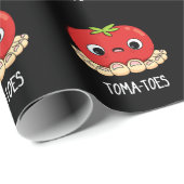 Toma-tenen Funny Tomato met Toes Pun Dark BG Cadeaupapier (Rol Hoek)