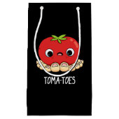 Toma-tenen Funny Tomato met Toes Pun Dark BG Klein Cadeauzakje (Voorkant)