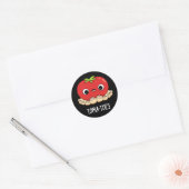 Toma-tenen Funny Tomato met Toes Pun Dark BG Ronde Sticker (Envelop)