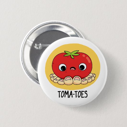 Toma-toes Funny Tomato met Ton Pun Ronde Button 5,7 Cm (Voorkant /achterkant)
