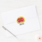 Toma-toes Funny Tomato met Ton Pun Ronde Sticker (Envelop)