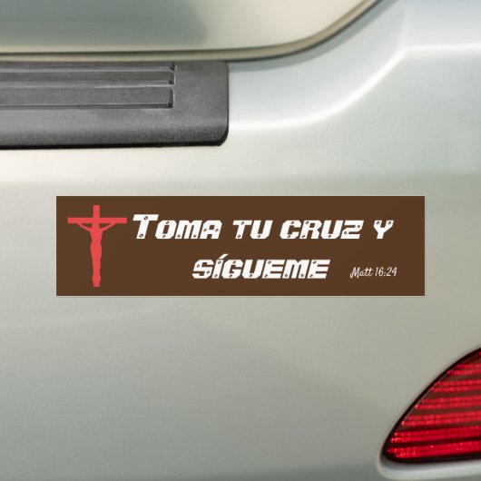 Toma tu cruz bumper sticker (Op auto)