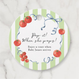 Tomaat Baby Shower knal het! Als zij knalt Bedankjes Labels
